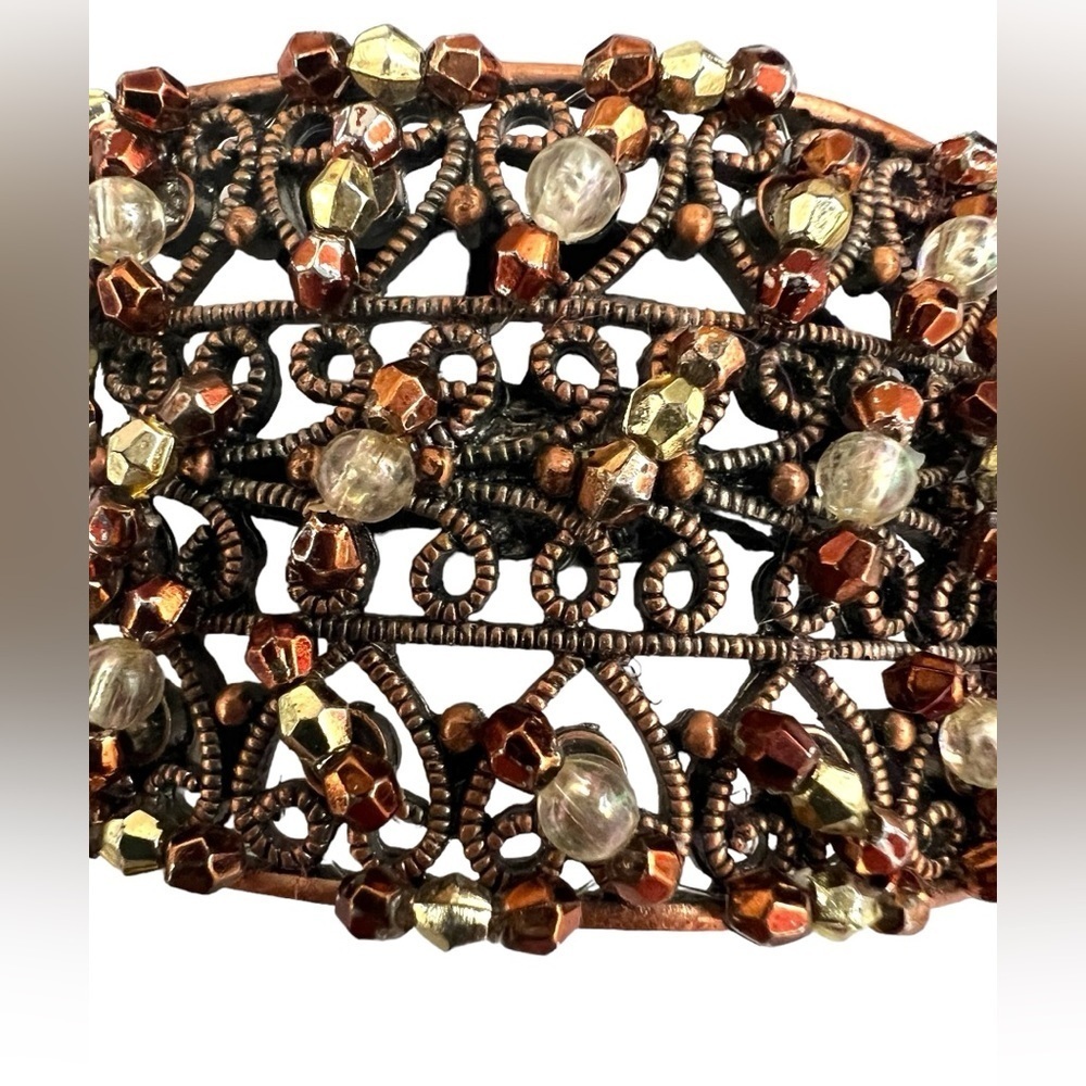 Pony Tail Holder Rectangular in Colors Bronze and Copper​​​​ - Picture 2 of 4
